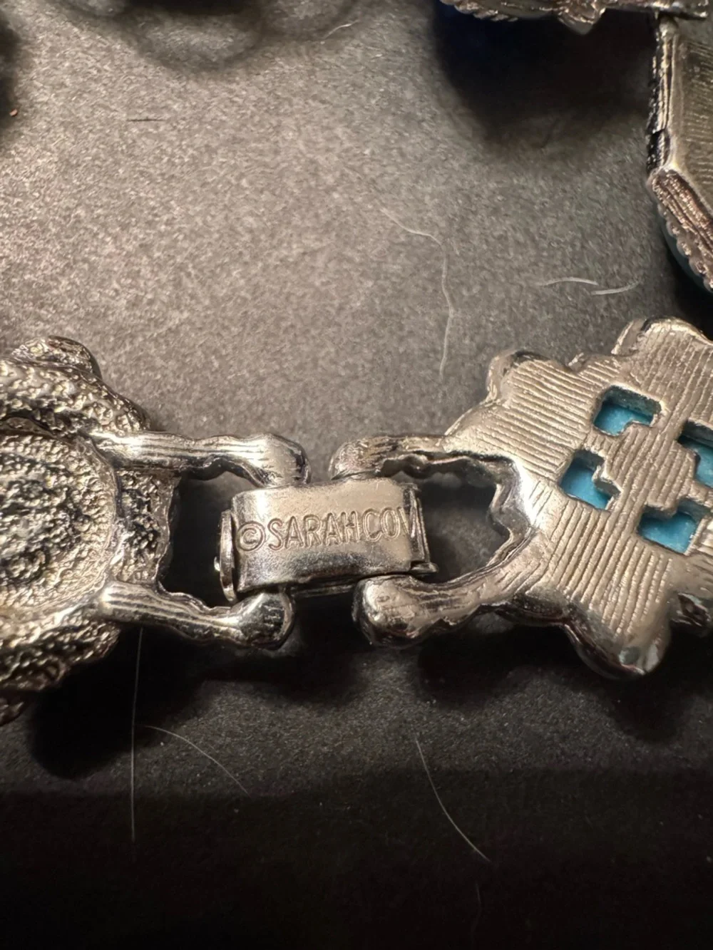 Sarah Coventry Multicolor Cabochon Silver-Tone Link Bracelet - Picture 3 of 5
